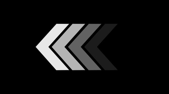 Direction arrow icon animation overlay video layer. looping 4k neon arrow video. swipe left pointing arrow loading video footage. 
