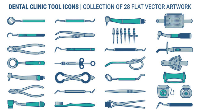 Dental Clinic Tool Icons Collection