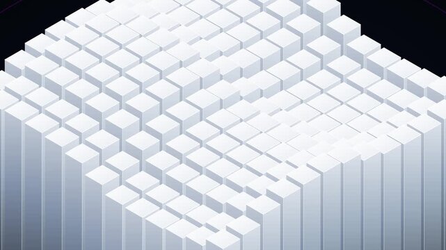 Abstract 3d geometric floating cubes isometric modern shape