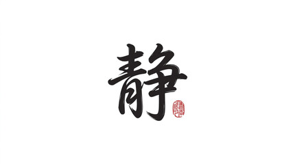 Fototapeta premium Japanese Kanji Character for Peace and Quiet.