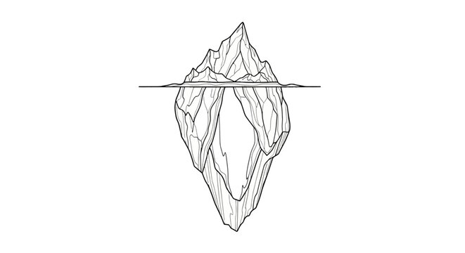 Iceberg floating in the water.