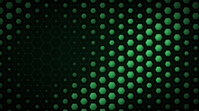 Emerald matrix corporate hexagon grid morphing green tech