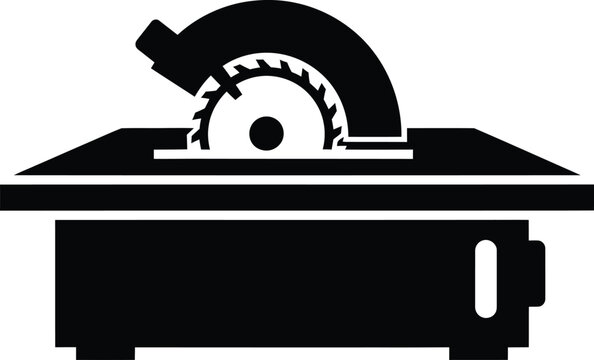 Silhouette vector circular table saw cutting tool icon graphic design