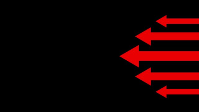 Directional Arrows Pointing Upward Icon: Minimalist Financial Success and Development Motion Concept on Black Background