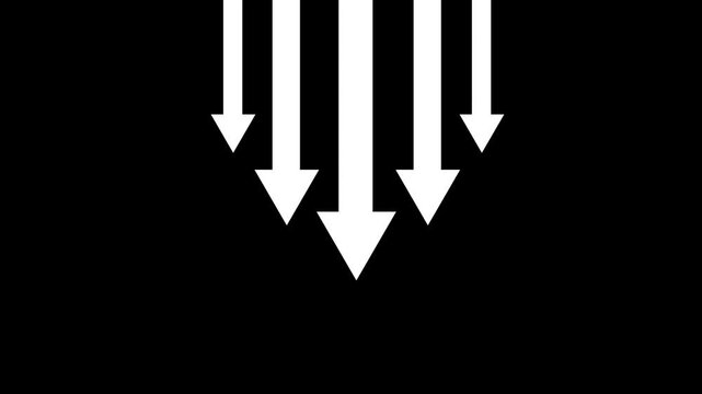 Directional Arrows Pointing Upward Icon: Minimalist Financial Success and Development Motion Concept on Black Background