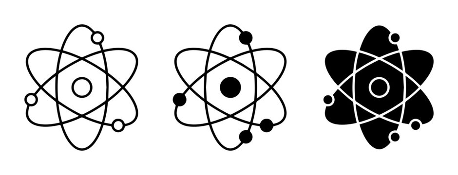 Atomic Structure Icons, Science Symbols, Physics Models, Chemistry Elements