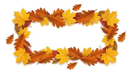 Obraz premium Autumn Leaves Border Frame with Copy Space.