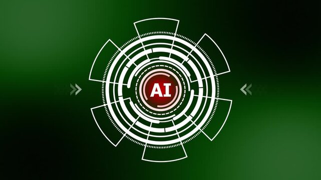 Artificial Intelligence AI Concept with Futuristic Digital HUD Background