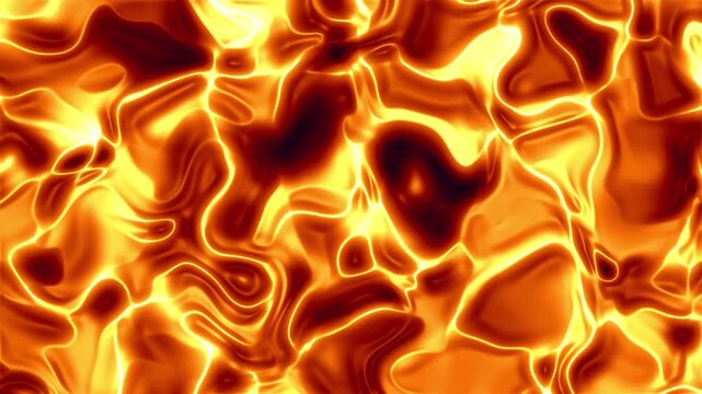 Abstract Mirror Gold Metal Waves Animation Loop with Flowing Liquid Reflections and Seamless Motion for Futuristic Technology Background. 4K Video