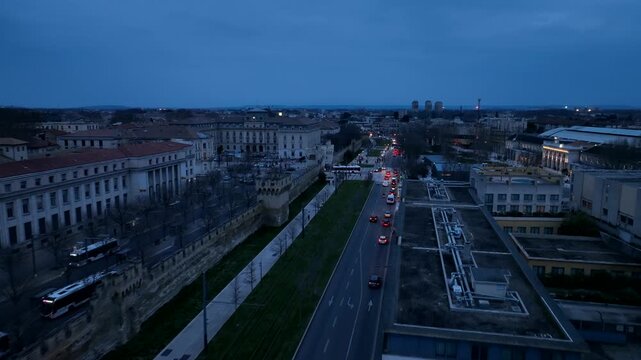 DRONE - Ville de Avignon nuit