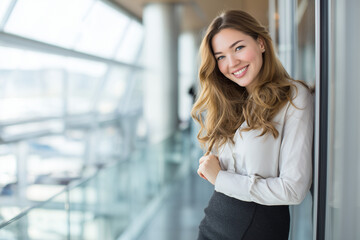 Fototapeta premium Corporate businesswoman director, attractive mature executive, strategic conference meeting, collaborative workplace culture, premium portrait photography.
