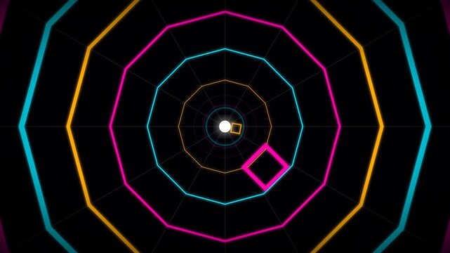 Abstract cyberpunk neon infinity tunnel space speed tech