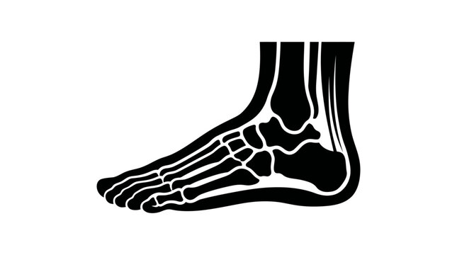 Human Foot Skeleton Vector Illustration