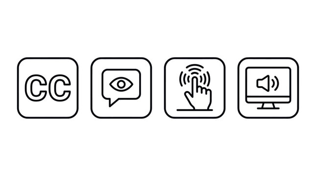 Digital Accessibility and Media Control Icon Set