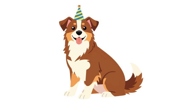 Adorable Border Collie Dog Sitting with Playful Expression.