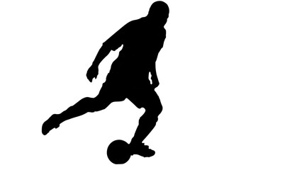 Obraz premium Black silhouette of a person running in motion.
