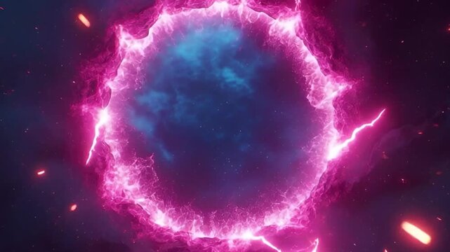Neon rift portal neon portal vortex background for cinematic motion graphics and immersive digital advertising design