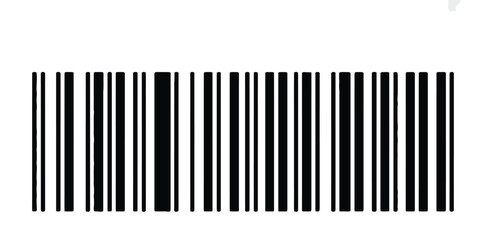 Fototapeta premium Barcode bar code icon isolated universal scanning tag symbol with clean linear design for retail inventory and digital identification