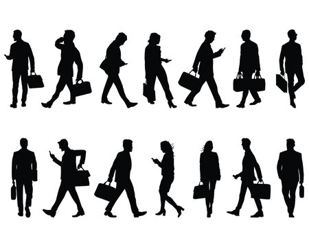 Set of business people silhouettes