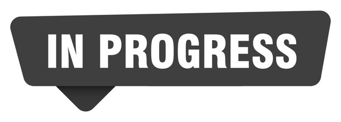 Fototapeta premium in progress black sign isolated on transpatent background. in progress sticker