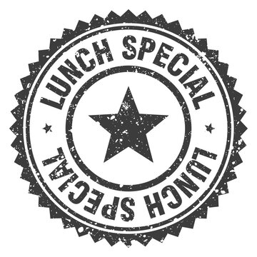 lunch special black grunge round stamp. lunch special stamp