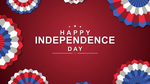Happy Independence Day Rosettes Title Animation