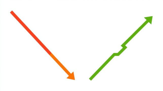 Graph shows two trend lines on a white background depicting a decline in oil demand and an increase in renewable energy usage.