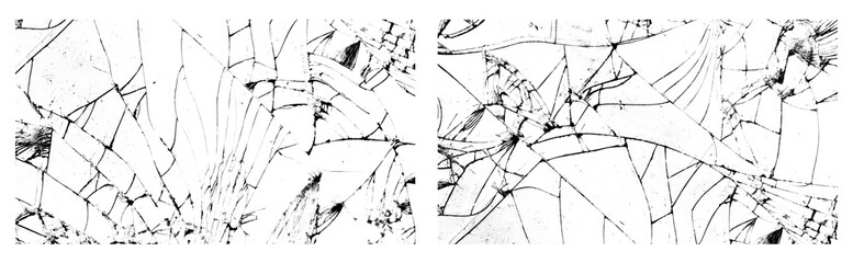 Obraz premium crack broken glass texture, set