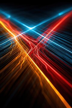 Vibrant abstract lines showcase motion and technological innovation