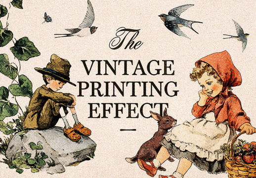 Vintage Print Photo Effect For Poster And Print Design