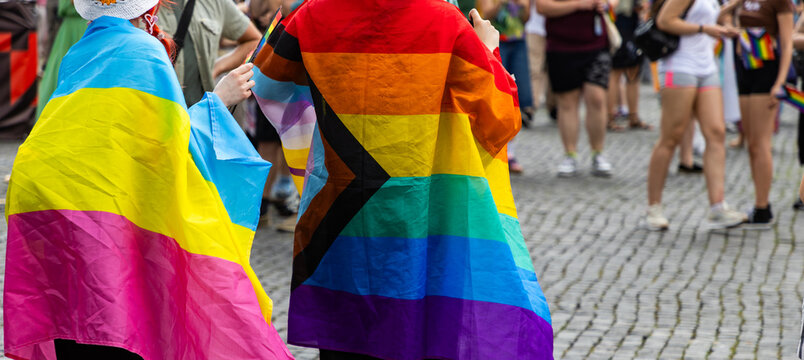 pride with rainbow flag - symbol of love and tolerance