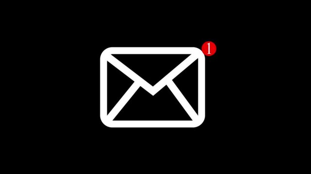 message icon animation white color message box mobile, cyberspace, symbol, send, message, letter, communication, 4k video.