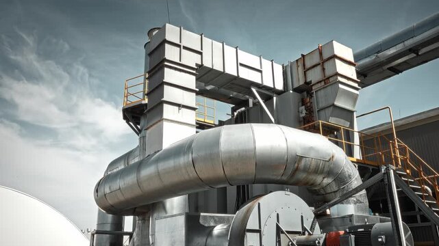 Air Purifier Platform With Safety Structures. Inspection Area Equipped With Safety And Access Points
