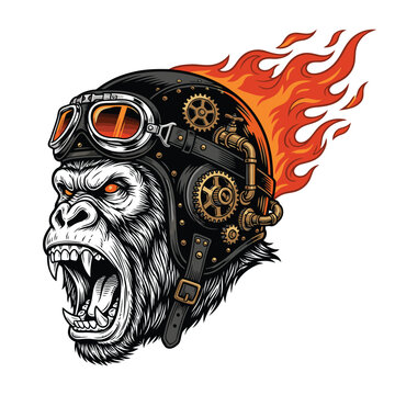 vector image of a gorilla wearing aviators