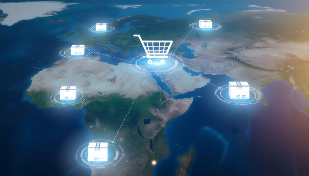 Cross border online shopping platform with global product distribution and ecommerce network