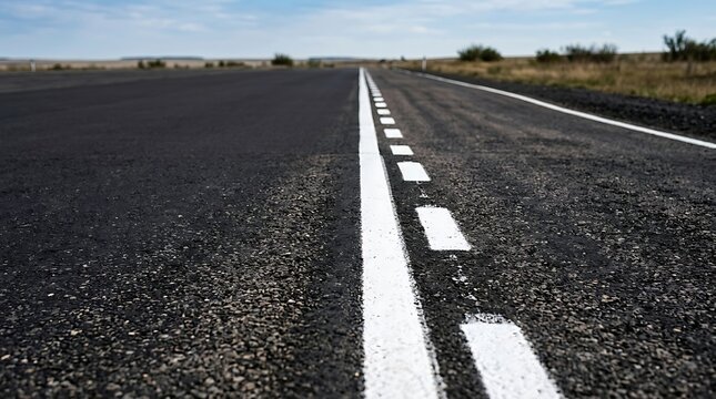 Low angle view of an empty asphalt road under a cloudy sky