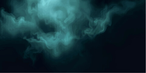 Swirling turquoise smoke or liquid in darkness, creating an ethereal, mystical, and abstract background. © ZINGGALALA HOHO