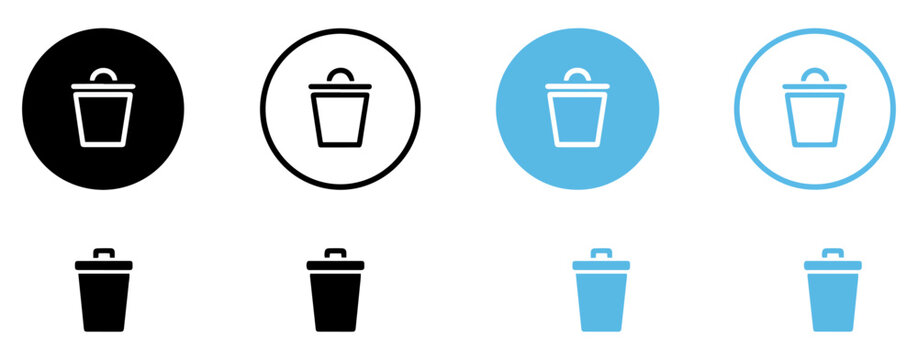 trash bin delete icon set