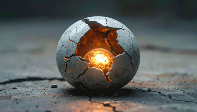 Glowing Cracked Orb