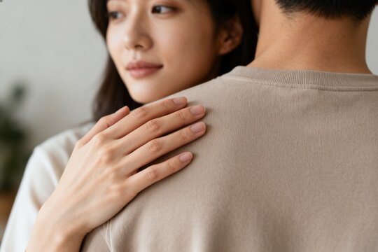 Closeup of a couple showing affection