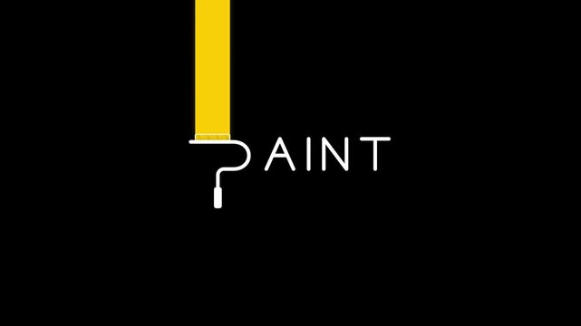 Animation of paint rollers on black background