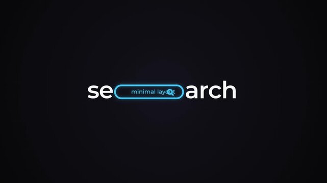 Animated search bar icons with minimal layout on black
