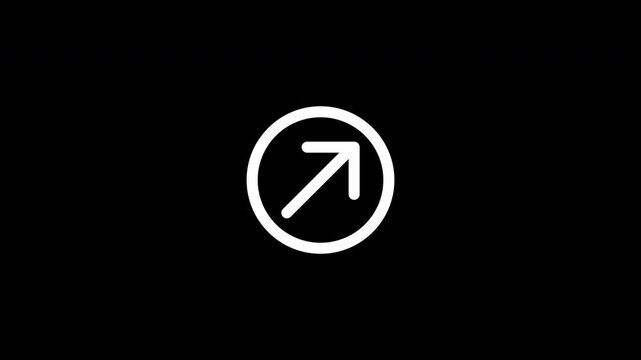 External Link Icon Diagonal Arrow Button Ui Web Cursor Click Animation Transparent Background With Alpha Channel
