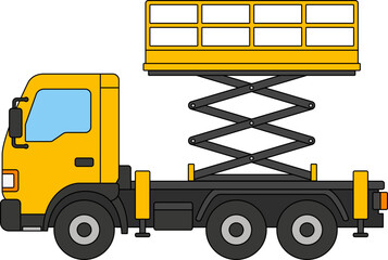 Scissor lift truck illustration © Teddy
