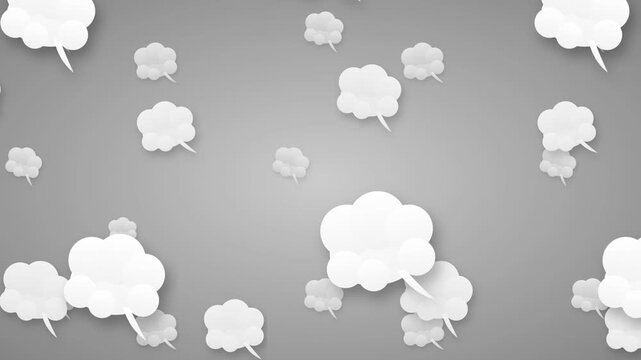 Paper cutout thought bubbles abstract creative mind idea