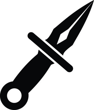 Silhouette vector kunai throwing weapon isolated on white background design
