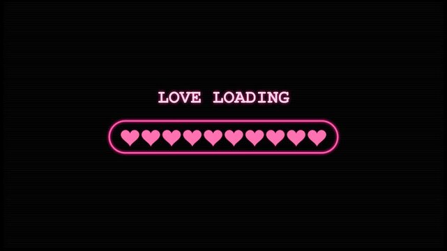 Love Loading Progress Bar with Hearts Animation.