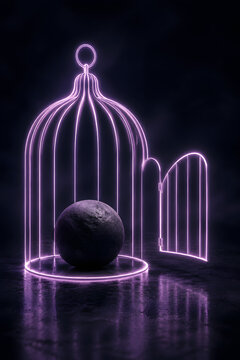 Learned helplessness psychological limitation and mental barrier conceptual illustration