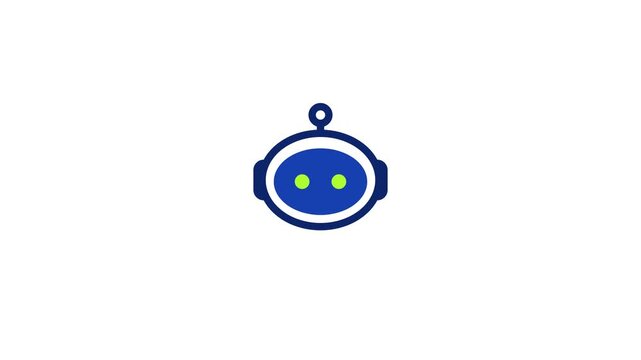 Cute Robot Head with Signal Waves Icon.