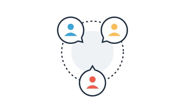 Abstract representation of communication and connection between people.